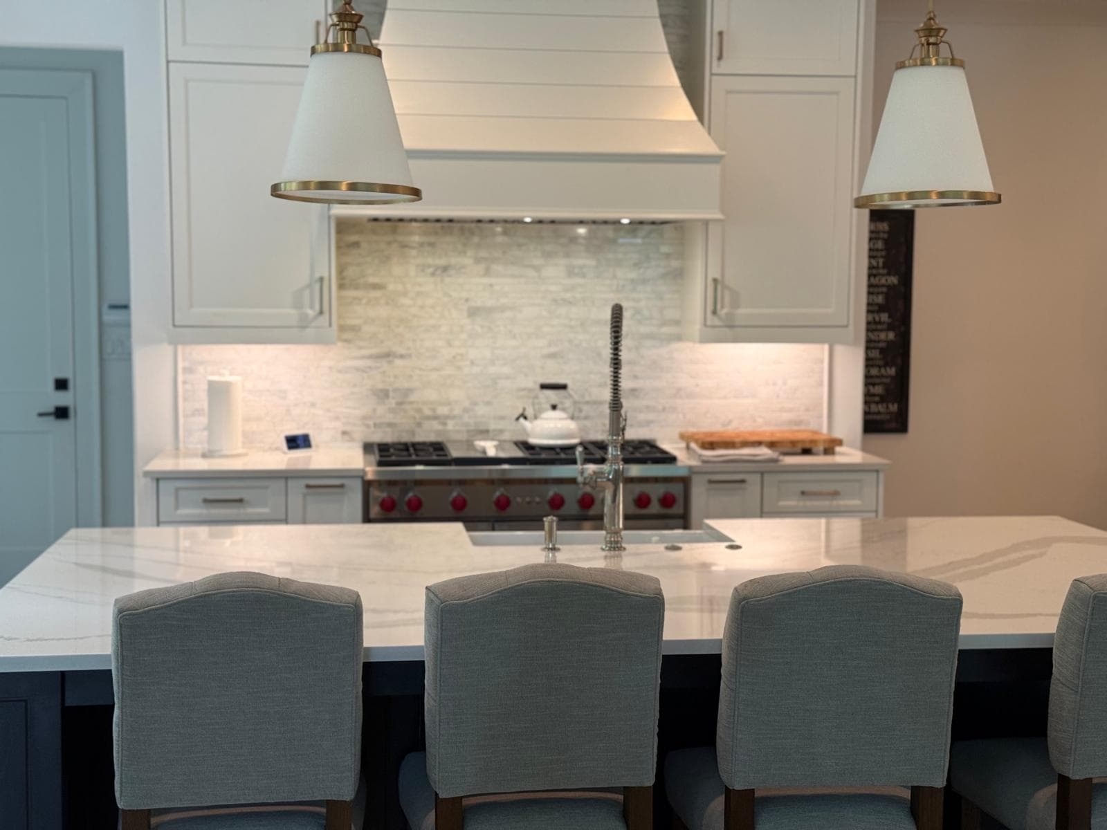 Spotless modern kitchen after deep cleaning